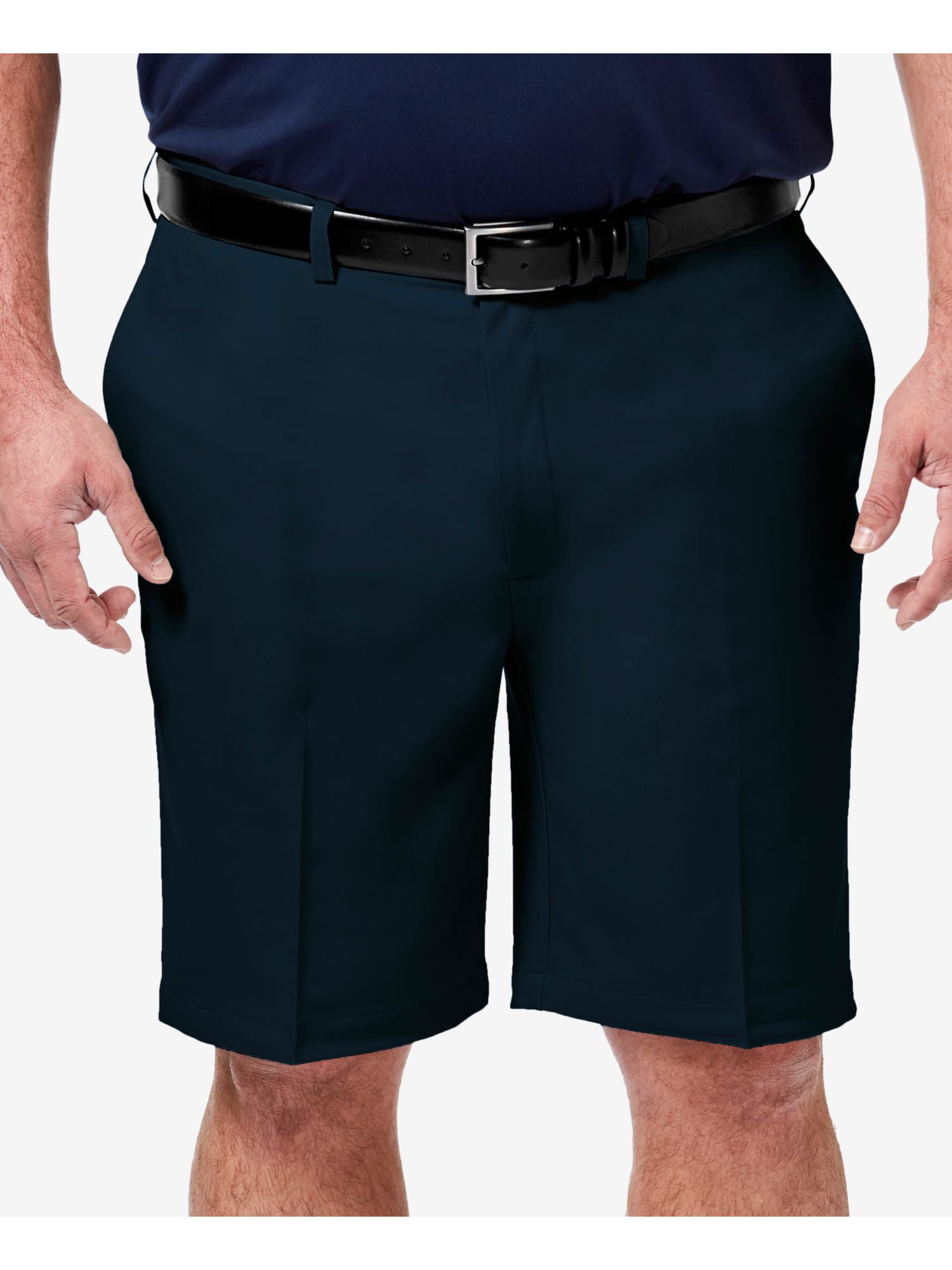 HAGGAR Mens Navy Expandable Waist Solid 
