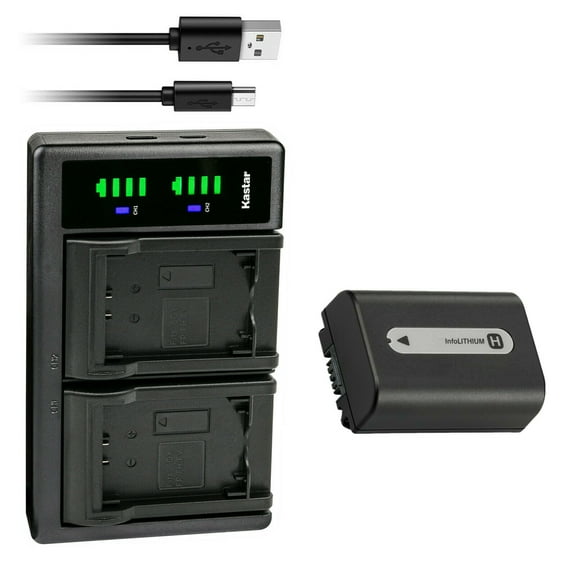 Kastar 1-Pack NP-FH50 Battery and LTD2 USB Charger Replacement for Sony DCR-HC21, DCR-HC22, DCR-HC23, DCR-HC24, DCR-HC26, DCR-HC27, DCR-HC28, DCR-HC30, DCR-HC32, DCR-HC35, DCR-HC36, DCR-HC37