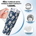 thumbnail image 3 of Daiia Cute Rabbit Printed 40 oz Tumbler with Handle,Ice Bully Insulated Tumbler 2 in 1 Lid Insulated Water Bottle Stainless Steel Travel Coffee Mug, 3 of 8
