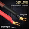 thumbnail image 4 of UCINNOVATE 2 Pcs HiFi OFC Speaker Cable with Banana Plug to Jumper Spade, 14AWG 6.56FT/2m Male to Male Jumper Bridge Speaker Wire for Amp-Dark Red, 4 of 7