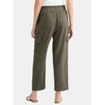 thumbnail image 3 of Time and Tru Women’s and Women’s Plus Linen Blend Cropped Cargo Pants, 27" Inseam, Sizes XS-3XL, 3 of 5