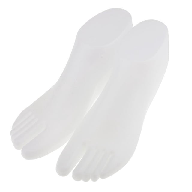 Bearachild 1Pair Female Feet Mannequin Foot Thong Sandal Display White Model Style Sock Decoración del hogar