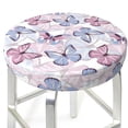 thumbnail image 3 of Fotbe Butterflies in Pastel Stool Covers Round,Waterproof Round Bar Stool Covers Bar Chair Covers Washable Stool Cushion Slipcover for 12-14 Inch Chair-13 inch, 3 of 7