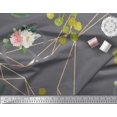 thumbnail image 3 of Soimoi Japan Crepe Satin Fabric Leaves & Ranunculus Floral Print Fabric by the Yard 42 Inch Wide, 3 of 3