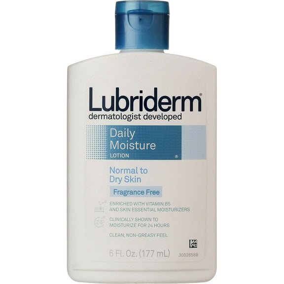 Lubriderm Daily Moisture Lotion Fragrance Free 6 oz (Pack of 4)