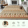 thumbnail image 3 of YIMEIS 8X10 Bohemia Area Rugs for Living Room, Non Slip Machine Washable Retro Rugs, Low Pile Chenille Print Rug for Bedroom, Dining Room, Home Office, 3 of 6