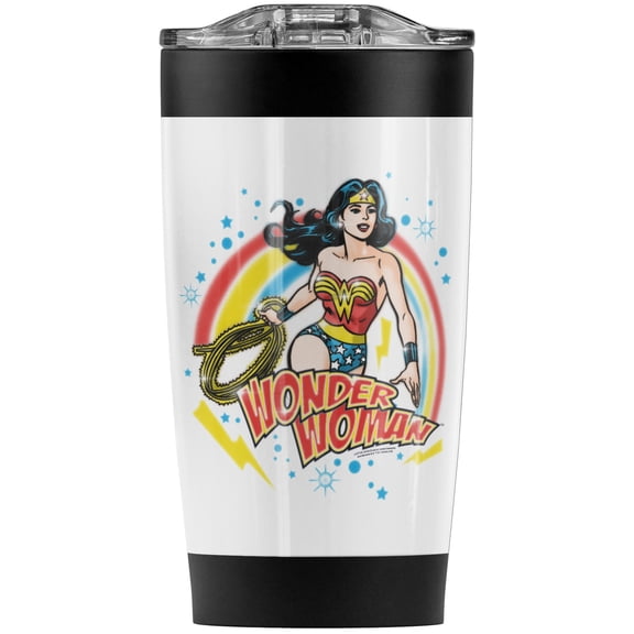 Wonder Woman Wonder Airbrush Stainless Steel Tumbler 20 oz Coffee Travel Mug/Cup, Vacuum Insulated & Double Wall with Leakproof Sliding Lid | Great for Hot Drinks and Cold Beverages