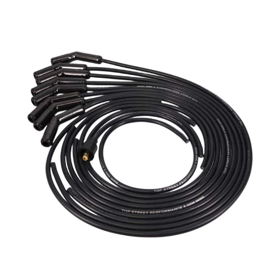 8.5mm Universal Black Ignition Wires with 135° Ceramic Plug Boots - Black