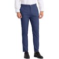 thumbnail image 1 of Pantalones de vestirrayas casuales pahombre Pantalones ajustados de color en contraste con frente plano y corte ajustado Azul Oscuro M, 1 of 6