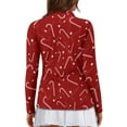 thumbnail image 2 of Yuyamidu Candy Canes Long Sleeve Athletic Shirts for Women Size 2XL Red Christmas Zip Up Golf Tennis Hiking Shirt Cute Active Workout Tops for Sport, 2 of 8