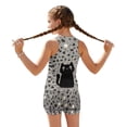thumbnail image 2 of Psesaysky Girls Tankini Swimsuit Black Cat Print 2 Piece Modest Bathing Suits for Girls Swim Tank Top + Bottoms, Size 6-15Y, 2 of 7