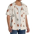 thumbnail image 2 of Daiia Cute Squirrel Men's Linen Shirts Short Sleeve Casual Shirts Button Down Shirt for Men Beach Summer Wedding Shirt-3X-Large, 2 of 6