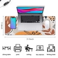thumbnail image 5 of Pro Gaming Experience with Large Mouse Pad - Abstract Art Design, Non-Slip Rubber Base, Waterproof - Perfect Office Laptop Accessory - Modern Boho Leaves - Extended Desk Mousepad - 31.5 X 11.8 Inch, 5 of 7