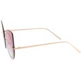 thumbnail image 3 of Women's Oversize Rimless Colored Gradient Flat Lens Cat Eye Sunglasses 63mm (Gold / Pink-Grey), 3 of 4
