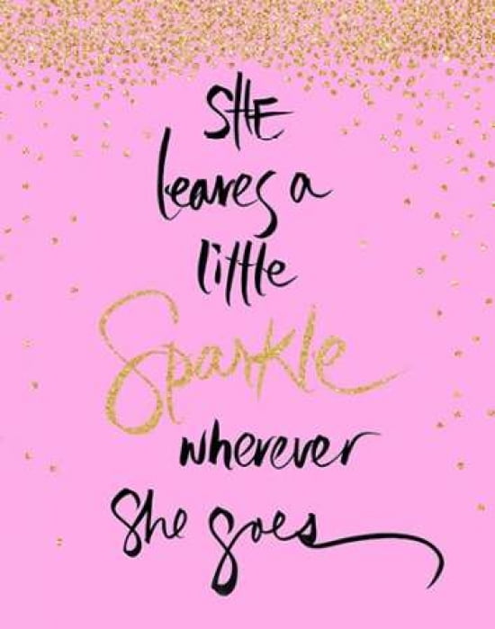 She Leaves A Little Sparkle Pink Canvas Art - SD Graphics Studio ()