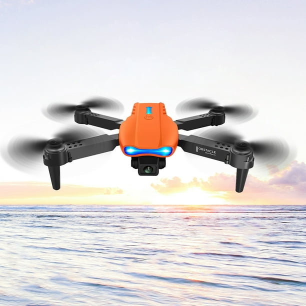 Cuadricóptero Rc Drones FPV con carga USB de avión para niños y niñas (naranja, 2 baterías, 2 cámaras)