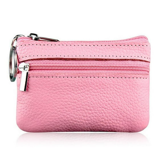ZUARFY Soft Men Women Card Coin Key Holder Zip Genuine Leather Wallet Pouch Bag Purse
