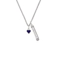 thumbnail image 2 of Delight Jewelry Silvertone Mini Two Sided Purple Heart Silvertone Courage Strength Wisdom Honesty Bar Charm Necklace, 23", 2 of 4
