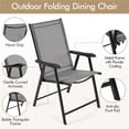thumbnail image 5 of Topeakmart 2pcs Folding Dining Chairs with Backrest, Gray, 5 of 8