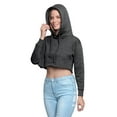 thumbnail image 2 of G-Style USA Women's Long Sleeved Crop Top Hoodie LH13118 - Charcoal - X-Large, 2 of 8