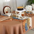 thumbnail image 5 of Table Runner Dresser Scarves 72 Inch Long,Fall Thanksgiving Harvest Pumpkin Linen Dining Table Runners Retro Blue Truck Farmhouse Barn Tabletop Scarf for Wedding Holiday Party Kitchen, 5 of 9