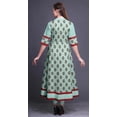 thumbnail image 5 of Bimba Green Stripe,Leaves & Floral Block Print Womenâ€™sÂ&nbsp;Long Designer AnarkaliÂ&nbsp;KurtiÂ&nbsp;Kurta Ethnic Dress XXX-Large, 5 of 6
