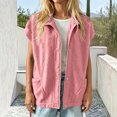 thumbnail image 5 of Lutiedan Cozy Fleece Jacket for Women Snap Button Down Short Sleeve Outwear Casual Baggy Fall Winter Coat with Pockets S-XXL, 5 of 7