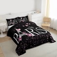 thumbnail image 3 of Eiffel Tower Comforter Set Chic Paris Bedding Set Romantic Theme Comforter Teens Black Pink Bedroom Decor Modern French Style Duvet Set Twin Size with 1 Pillow Case, 3 of 7