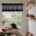 thumbnail image 6 of Boho Style Curtain Valances for Windows, Abstract Black Farmhouse Style Striped Rod Pocket Valance Window Treatments Short Curtains for Kitchen Bathroom Living Room, 6 of 6