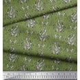 thumbnail image 2 of Soimoi Velvet Fabric Leaves Block Printed Craft Fabric by The Yard 58 Inch Wide, 2 of 5