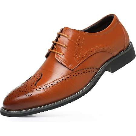 

Men s Classic Leather Formal Business Oxford Wingtip Lace Up Retro Casual Dress Shoes for Men Comfortable