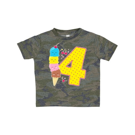 

Inktastic Ice Cream Fourth Birthday Pink Gift Toddler Boy or Toddler Girl T-Shirt