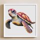 thumbnail image 4 of Hilo de bordar de algodón ecológico completo, punto de cruz de tortuga marina impreso de 14 quilates, 40x40cm, 4 of 9