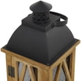 thumbnail image 5 of DecMode 2 Holder Brown Wood Lighthouse Style Decorative Candle Lantern, Set of 2, 5 of 9