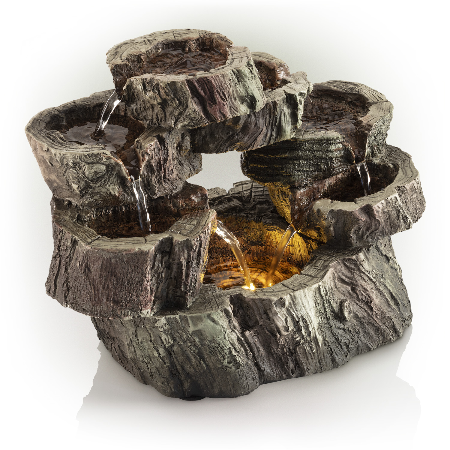 Alpine Corporation Circular Stone Looking Tiered Fountain, 9 inch Tall - image 3 of 12