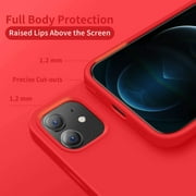 Silicone Case for iPhone 12 Pro and iPhone 12 -{Shock-Absorbent- Raised Edge Protection- Compatible with iPhone 12 Pro and iPhone 12 (6.1 inch} Red Color