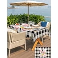 thumbnail image 4 of Easter Outdoor Tablecloth - 60x84 Inch Rectangle Dining Table Cover, Spring Rabbits Ears Feet Wildflowers Black Plaid Waterproof Outdoor Table Cloth with Umbrella Hole & Zipper for Picnic/Patio/Party, 4 of 7