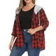 thumbnail image 3 of Puntoco Mujer Sudadera con capucha Camisa de franela a cuadros Tallas grandes Chaqueta de manga larga Sudadera Blusa Liquidación Puntoco Puntoco-7980, 3 of 7