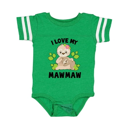 

Inktastic Cute Sloth I Love My Mawmaw with Green Leaves Gift Baby Boy or Baby Girl Bodysuit