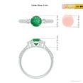 thumbnail image 4 of ANGARA Natural Three Stone Emerald and Diamond Ring in 14K White Gold for Women (Size-6mm) | May Birthstone, Birthday, Anniversary, Jewelry Gift for Women | Natural Emerald Ring, 4 of 8