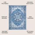 thumbnail image 4 of JONATHAN Y WASHABLE 6' Square Area Rug, Maris Ornate Medallion - Blue/Navy, WSH109B-6SQ, 4 of 4