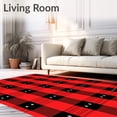 thumbnail image 2 of ODIKA 5'x7' Machine Washable Non-Slip Area Rug, Yuletide Checkered Celebration Entrance Welcome Tapestry High Traffic Rug with Pad, Red, 608241, 2 of 8
