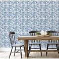 thumbnail image 4 of S4Sassy Peel & Stick Vinyl Wallpaper, Chic Floral Wallpaper Contact Paper Waterproof - Blue, 25"x60", Removable Wall Covering for Bedrooms & Living Areas, Renter Spaces, Cabinets, 4 of 8
