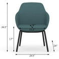 thumbnail image 2 of Bowery Hill 17" Modern Fabric and Metal Side Chair with 4 Metal Legs in Blue, 2 of 3