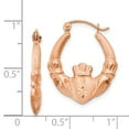 thumbnail image 2 of Primal Gold 14 Karat Rose Gold Polished Claddagh Hoop Earrings, 2 of 4