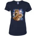 thumbnail image 1 of Wolves in Front of the Moon Animal Lover Womens Graphic T-Shirt, 1 of 1