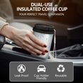thumbnail image 5 of 18oz Travel Coffee Mug, 316 Stainless Steel Vacuum Insulated Tumbler with 2-in-1 Straw Lid & Strap, Daisy Floral Print, 5 of 6