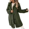 thumbnail image 7 of Coats for Women Casual Winter Warm Long Sleeve Solid Fuzzy Shacket Long Jakcets, 7 of 7