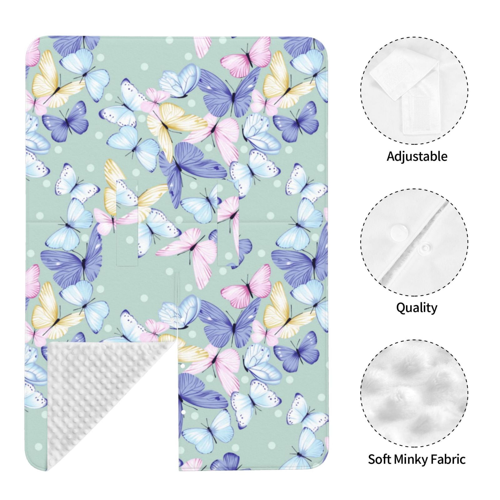 Naloa Colorful Butterfly Baby Car Seat Cover, Breathable Baby Carrier Cover, Multiuse Baby Carrier Cover & Nursing Breastfeeding Cover