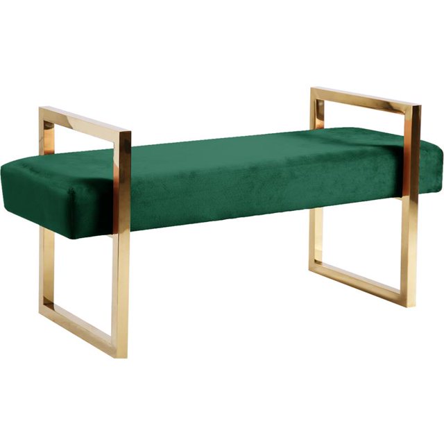 Meridian Furniture Olivia Contemporary Velvet Bench in Green